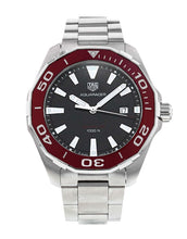 Load image into Gallery viewer, Tag Heuer Aquaracer Black Dial Silver Steel Strap Watch for Men - WAY101B.BA0746