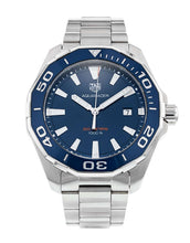 Load image into Gallery viewer, Tag Heuer Aquaracer Blue Dial Silver Steel Strap Watch for Men - WAY101C.BA0746