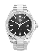 Load image into Gallery viewer, Tag Heuer Aquaracer Quartz Black Dial Silver Steel Strap Watch for Men - WAY1110.BA0928