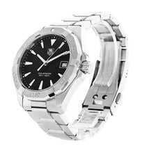Load image into Gallery viewer, Tag Heuer Aquaracer Quartz Black Dial Silver Steel Strap Watch for Men - WAY1110.BA0928