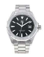 Load image into Gallery viewer, Tag Heuer Aquaracer Quartz Black Dial Silver Steel Strap Watch for Men - WAY1110.BA0928