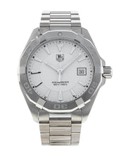 Load image into Gallery viewer, Tag Heuer Aquaracer Quartz White Dial Silver Steel Strap Watch for Men - WAY1111.BA0928