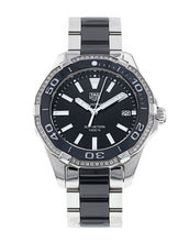 Load image into Gallery viewer, Tag Heuer Aquaracer Quartz Diamonds Black Dial Two Tone Steel Strap Watch for Women - WAY131G.BA0913