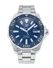 Load image into Gallery viewer, Tag Heuer Aquaracer Calibre 5 Blue Dial Silver Steel Strap Watch for Men - WAY201B.BA0927