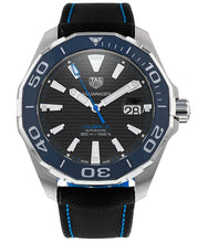 Load image into Gallery viewer, Tag Heuer Aquaracer Calibre 5 Automatic Black Dial Black Nylon Strap Watch for Men - WAY201C.FC6395