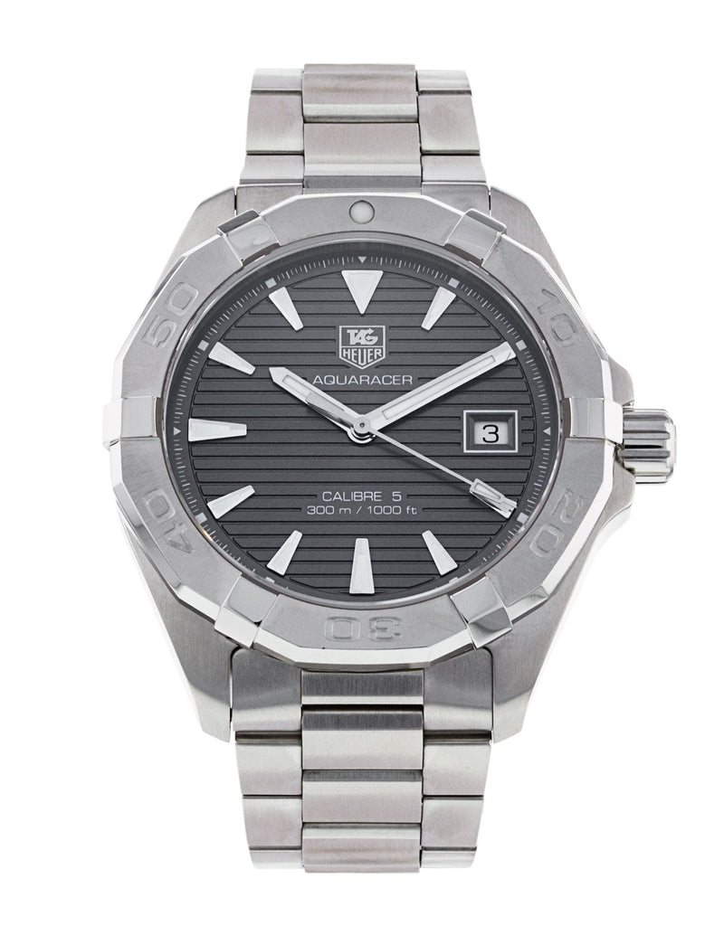 Tag Heuer Aquaracer Automatic Anthracite Grey Dial Silver Steel Strap Watch for Men - WAY2113.BA0928