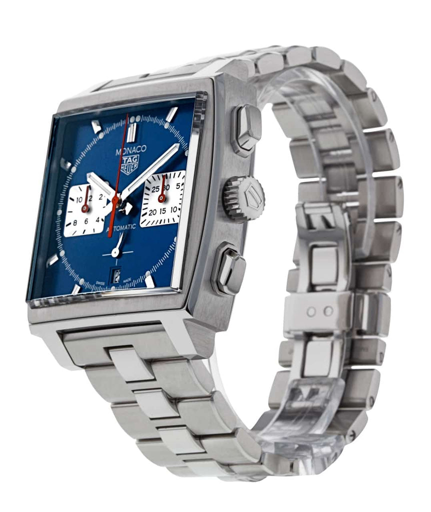Tag Heuer Monaco Automatic Chronograph Blue Dial Silver Steel Strap Watch for Men - CBL2111.BA0644