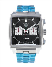 Load image into Gallery viewer, Tag Heuer Monaco Automatic Chronograph Black Dial Silver Steel Strap Watch for Men - CBL2113.BA0644
