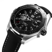 Load image into Gallery viewer, Tag Heuer Aquaracer Calibre 5 Moon Black Dial Black Nylon Strap Watch for Men - WAY201J.FC6370