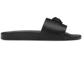 Versace Leather Slides La Medusa Black