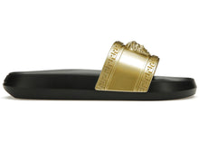 Load image into Gallery viewer, Versace Palazzo Medusa Pool Slide Gold Black