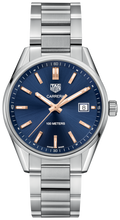 Load image into Gallery viewer, Tag Heuer Carrera Quartz Blue Dial Silver Steel Strap Watch for Women - WAR1112.BA0601