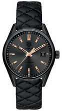 Load image into Gallery viewer, Tag Heuer Carrera Special Edition Black Dial Black Leather Strap Watch for Women - WAR1113.FC6392