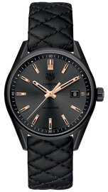 Tag Heuer Carrera Special Edition Black Dial Black Leather Strap Watch for Women - WAR1113.FC6392