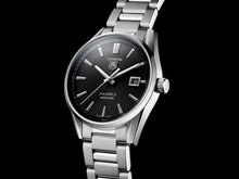 Load image into Gallery viewer, Tag Heuer Carrera Automatic Black Dial Silver Steel Strap Watch for Men - WAR211A.BA0782