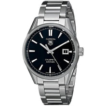 Load image into Gallery viewer, Tag Heuer Carrera Automatic Black Dial Silver Steel Strap Watch for Men - WAR211A.BA0782