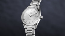 Load image into Gallery viewer, Tag Heuer Carrera Automatic Caliber 5 White Dial Silver Steel Strap Watch for Men - WAR211B.BA0782