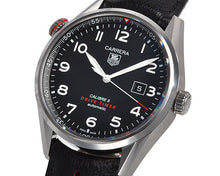 Load image into Gallery viewer, Tag Heuer Carrera Calibre 5 Drive Timer Black Dial Black Leather Strap Watch for Men - WAR2A10.FC6337