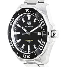 Load image into Gallery viewer, Tag Heuer Aquaracer Quartz Black Dial Silver Steel Strap Watch for Men - WAY101A.BA0746