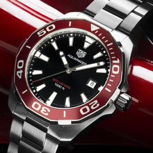 Load image into Gallery viewer, Tag Heuer Aquaracer Black Dial Silver Steel Strap Watch for Men - WAY101B.BA0746