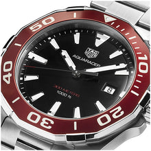 Load image into Gallery viewer, Tag Heuer Aquaracer Black Dial Silver Steel Strap Watch for Men - WAY101B.BA0746