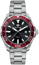 Load image into Gallery viewer, Tag Heuer Aquaracer Black Dial Silver Steel Strap Watch for Men - WAY101B.BA0746