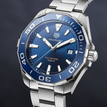 Load image into Gallery viewer, Tag Heuer Aquaracer Blue Dial Silver Steel Strap Watch for Men - WAY101C.BA0746