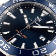Load image into Gallery viewer, Tag Heuer Aquaracer Quartz Blue Dial Blue Rubber Strap Watch for Men -  WAY101C.FC6153
