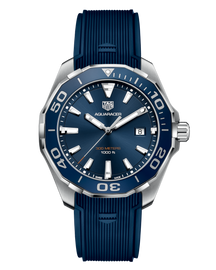Tag Heuer Aquaracer Quartz Blue Dial Blue Rubber Strap Watch for Men -  WAY101C.FC6153