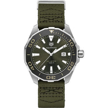 Load image into Gallery viewer, Tag Heuer Aquaracer Black Dial Khakhi Green NATO Strap Watch for Men - WAY101E.FC8222