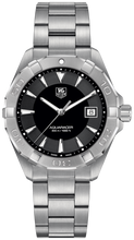 Load image into Gallery viewer, Tag Heuer Aquaracer Quartz Black Dial Silver Steel Strap Watch for Men - WAY1110.BA0928