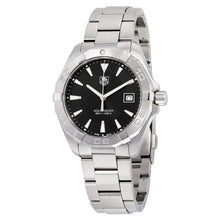 Load image into Gallery viewer, Tag Heuer Aquaracer Quartz Black Dial Silver Steel Strap Watch for Men - WAY1110.BA0928