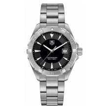 Load image into Gallery viewer, Tag Heuer Aquaracer Quartz Black Dial Silver Steel Strap Watch for Men - WAY1110.BA0928