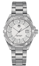 Load image into Gallery viewer, Tag Heuer Aquaracer Quartz White Dial Silver Steel Strap Watch for Men - WAY1111.BA0928