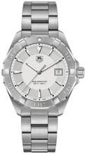 Load image into Gallery viewer, Tag Heuer Aquaracer Quartz White Dial Silver Steel Strap Watch for Men - WAY1111.BA0928