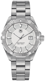 Tag Heuer Aquaracer Quartz White Dial Silver Steel Strap Watch for Men - WAY1111.BA0928