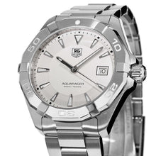 Load image into Gallery viewer, Tag Heuer Aquaracer Quartz White Dial Silver Steel Strap Watch for Men - WAY1111.BA0928