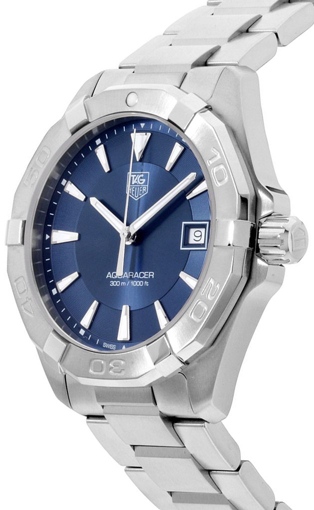 Tag Heuer Aquaracer Quartz Blue Dial Silver Steel Strap Watch for Men - WAY1112.BA0928