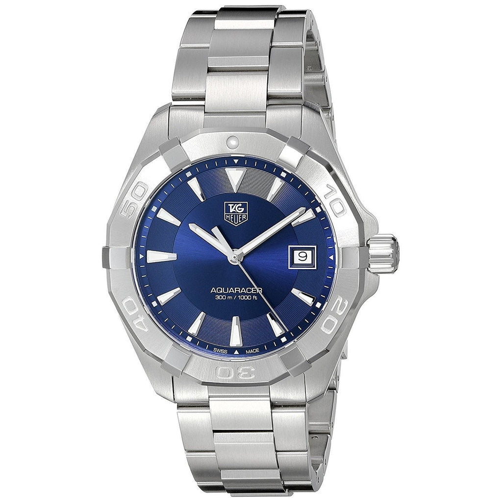 Tag Heuer Aquaracer Quartz Blue Dial Silver Steel Strap Watch for Men - WAY1112.BA0928