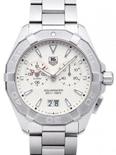 Load image into Gallery viewer, Tag Heuer Aquaracer Chronograph White Dial Silver Steel Strap Watch for Men - WAY111Y.BA0928