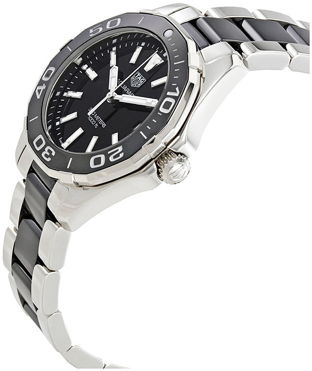 Tag Heuer Aquaracer Quartz Black Dial Two Tone Steel Strap Watch for Men - WAY131A.BA0913
