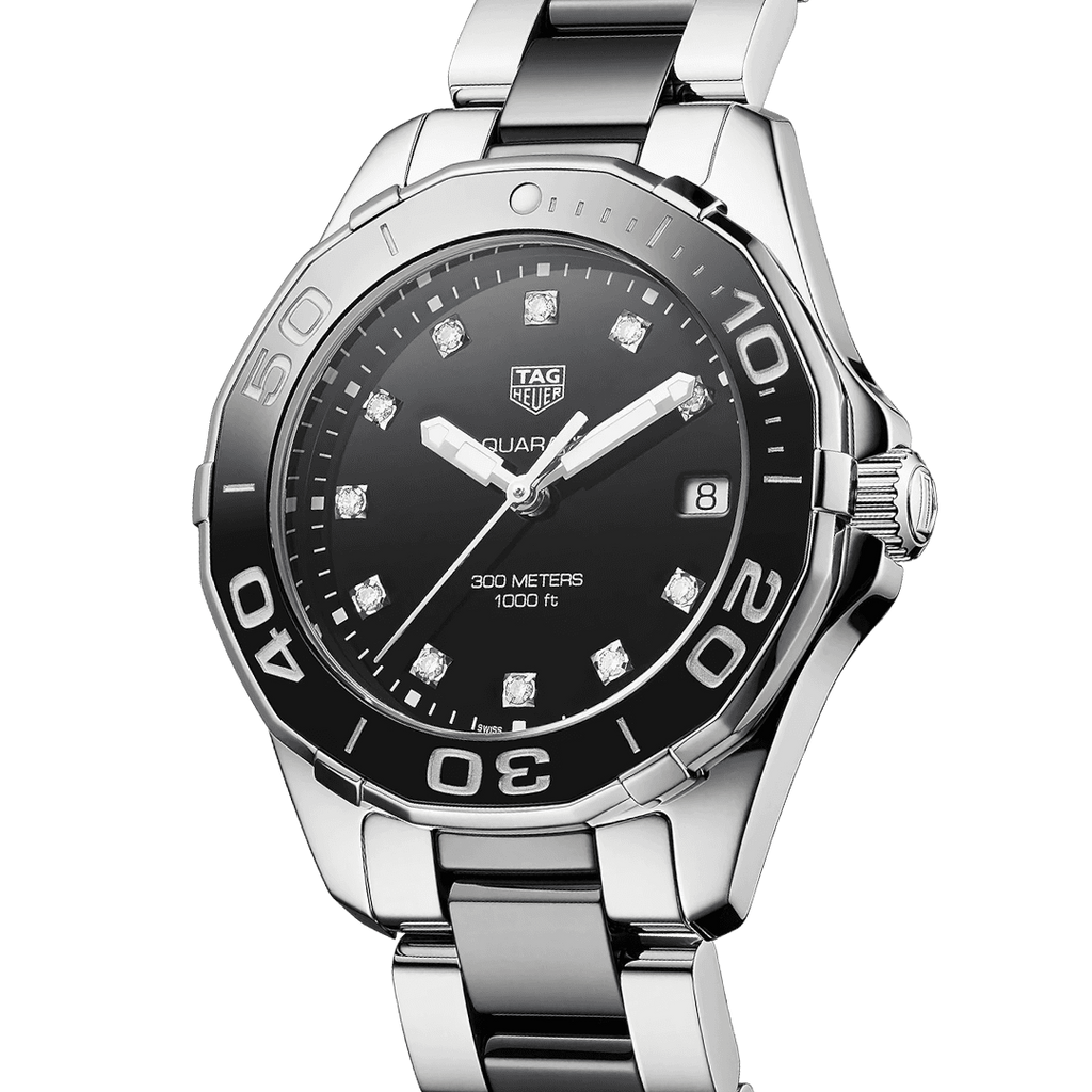 Tag Heuer Aquaracer Quartz Black Dial Two Tone Steel Strap Watch for Women - WAY131C.BA0913