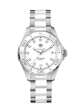 Load image into Gallery viewer, Tag Heuer Aquaracer Diamonds White Dial Two Tone Steel Strap Watch for Women - WAY131D.BA0914