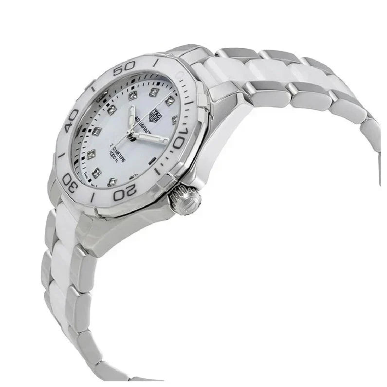 Tag Heuer Aquaracer Diamonds White Dial Two Tone Steel Strap Watch for Women - WAY131D.BA0914