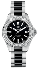 Load image into Gallery viewer, Tag Heuer Aquaracer Quartz Diamonds Black Dial Two Tone Steel Strap Watch for Men - WAY131E.BA0913