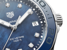 Load image into Gallery viewer, Tag Heuer Aquaracer Quartz Mother of Pearl Blue Dial Blue NATO Strap Watch for Women - WAY131L.FT6091