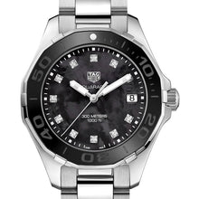Load image into Gallery viewer, Tag Heuer Aquaracer Quartz Black Dial Silver Steel Strap Watch for Women - WAY131M.BA0748