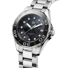 Load image into Gallery viewer, Tag Heuer Aquaracer Quartz Black Dial Silver Steel Strap Watch for Women - WAY131M.BA0748