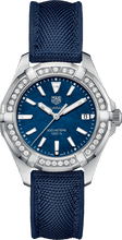 Load image into Gallery viewer, Tag Heuer Aquaracer Quartz Diamonds Blue Dial Blue Nylon Strap Watch for Women - WAY131N.FT6091