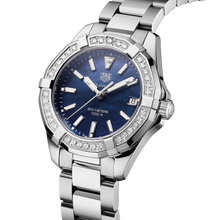 Load image into Gallery viewer, Tag Heuer Aquaracer Quartz Diamonds Blue Dial Silver Steel Strap Watch for Women - WAY131N.BA0748